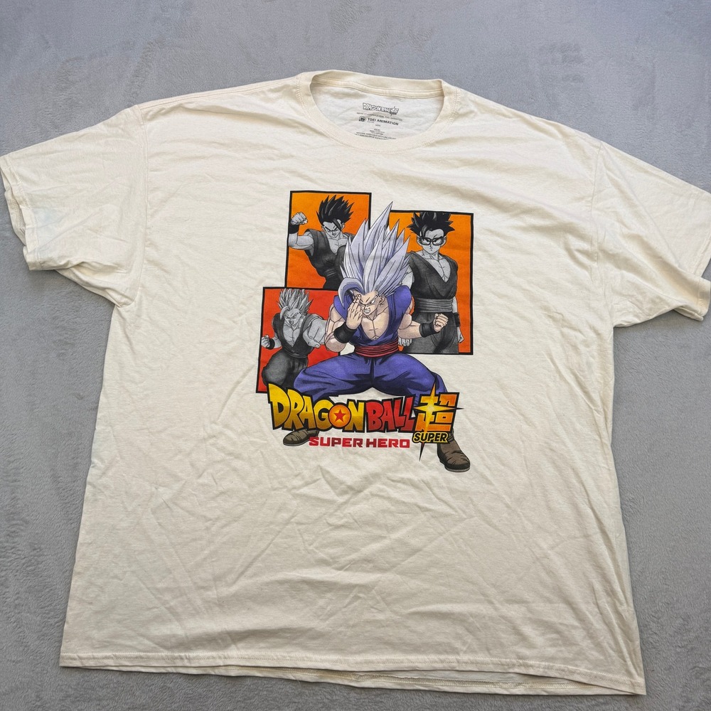Dragon Ball Super T Shirt Mens XXXL Cream Gohan Beast Graphic Tee Anime Manga